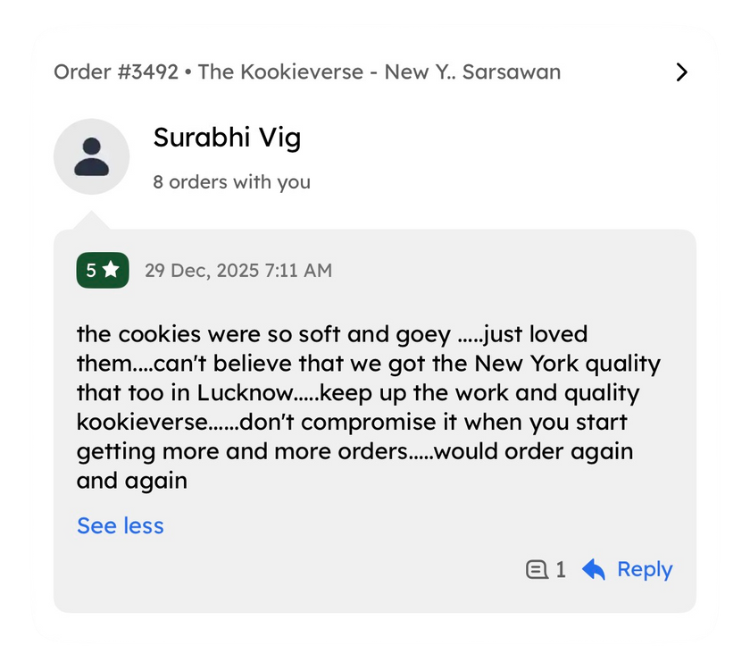 "Best cookies I've ever had in Lucknow!"